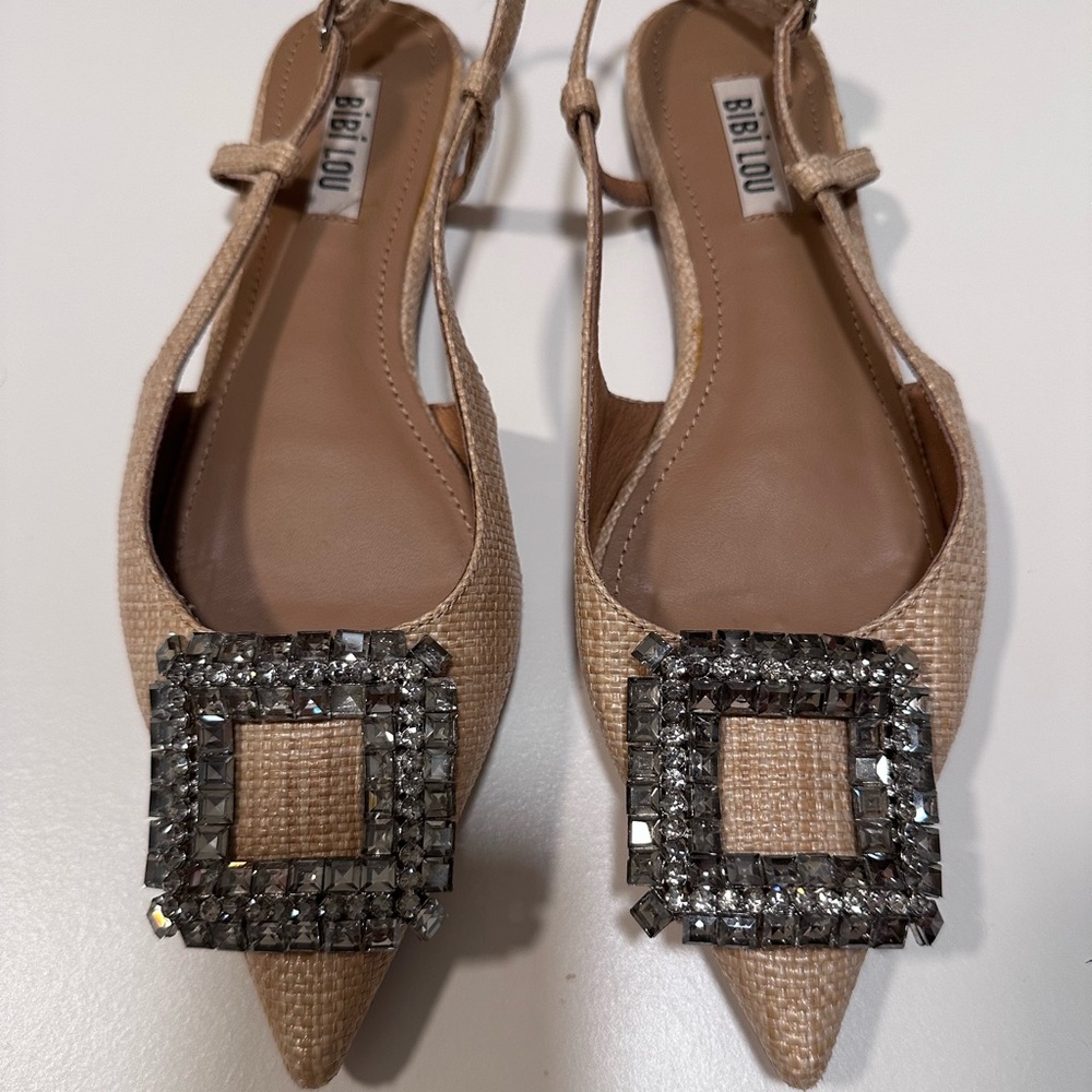 Chic Slingback Heels with Rhinestone Buckle